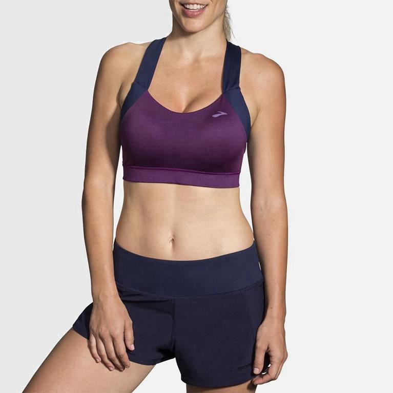 Brooks Uplift Crossback NZ - Women's Running Bra - Purple (89425-WGKX)